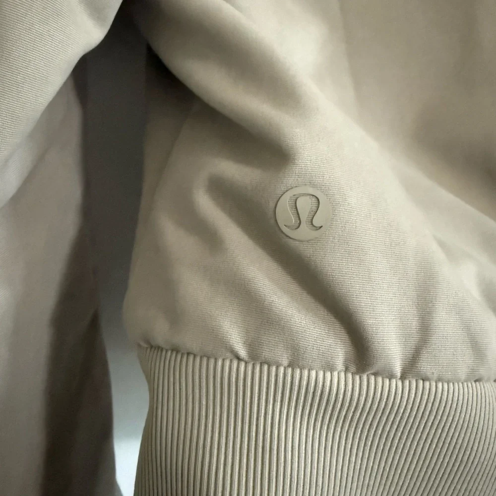 NWOT Lululemon Non-Stop Cotton Bomber Jacket, size 10, raw linen - Picture 7 of 13